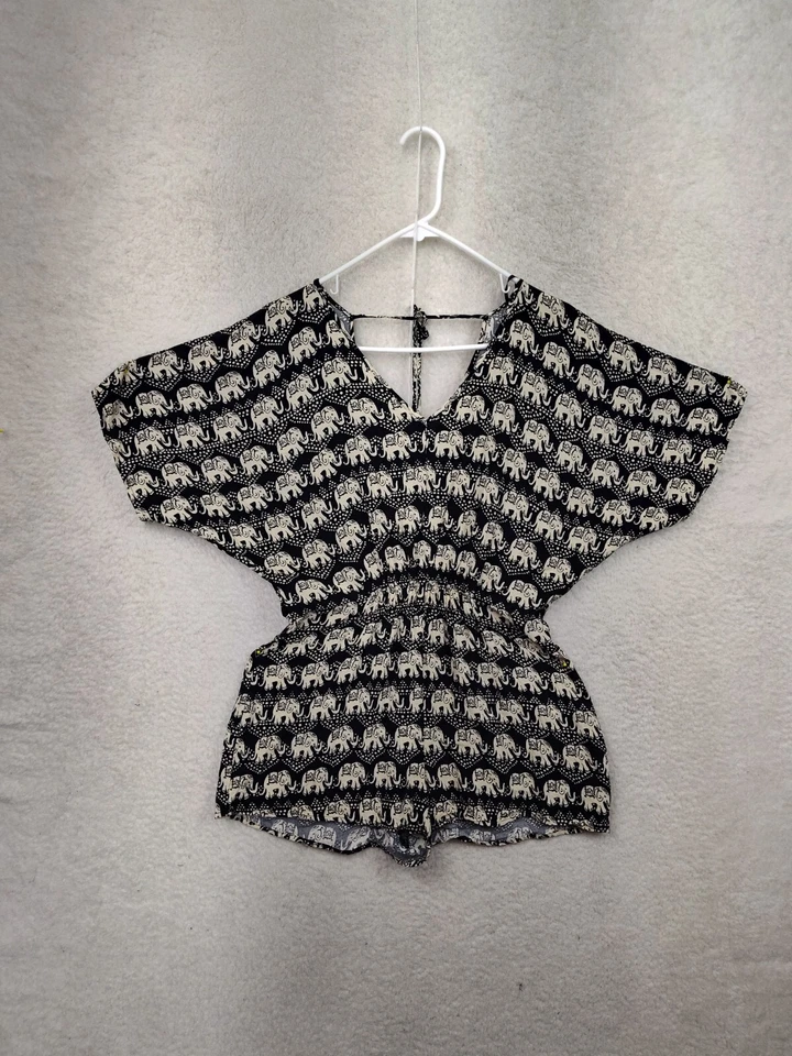 Mamelucos Forever 21 Mujer Medianos Negros Estampado Animal 100% Rayón Manga Corta Mini Foto 1 de 4