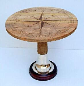 Cuerda de madera redonda para mesa de café y té, diseño de brújula...
