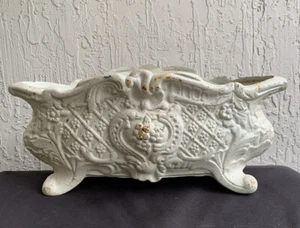 Jarrón vintage ovalado de hierro fundido floral jardinera ornamentado francés victoriano - Imagen 1 de 12