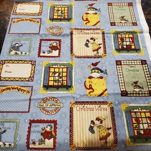 Christmas Santa Workshop Elves Snowman MUMMS THE WORD Debbie Quilt Fabric 2 yard - Picture 1 of 6