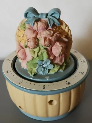 Vintage Basket of Flowers 60 Minute Kitchen Timer - Resin  - Image 1 of 4