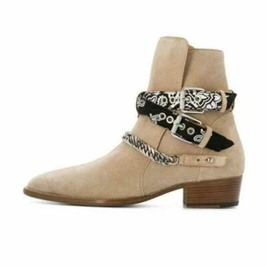 Occident Herren Wildleder Leder Chelsea Stiefeletten Schuhe Business Cowboy Spitz zulaufend	 - Bild 1 von 7