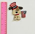 Insigne All American Dog Puppy à coudre sur patch étiquette à faire soi-même États-Unis  rouge blanc et bleu