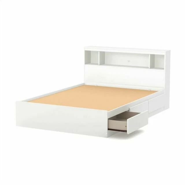 South Shore Reevo 54 inch Full Mattress Bed with Bookcase Headboard
