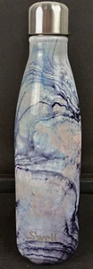 Botella de agua de acero inoxidable S'well 17 oz rosa azul blanco mármol con tapa - Imagen 1 de 11