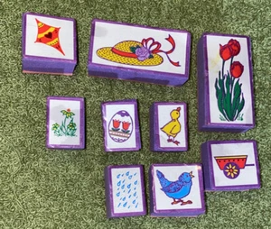 Spring Time Easter Flowers Runber Stamp Set 9 Pieces - Picture 1 of 4