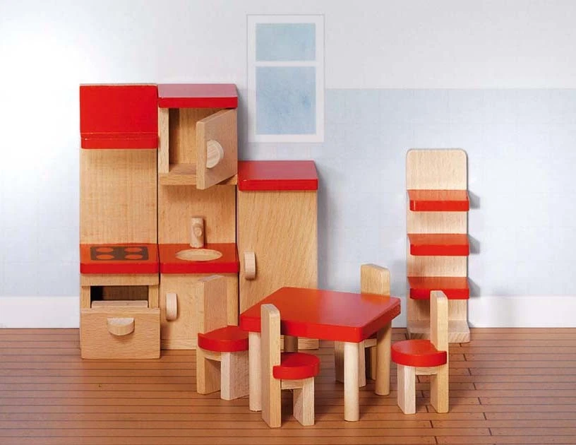 Puppenhausmöbel KÜCHE kochen Puppenhaus Puppenstube Kücheneinrichtung Biegepuppe - Bild 1 von 1