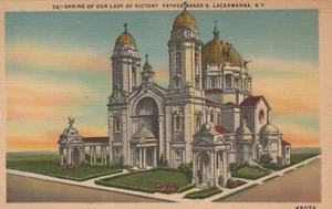 Lackawanna New York Schrein Unserer Lieben Frau des Sieges Vater Baker's Vintage Leinen PC - Bild 1 von 2