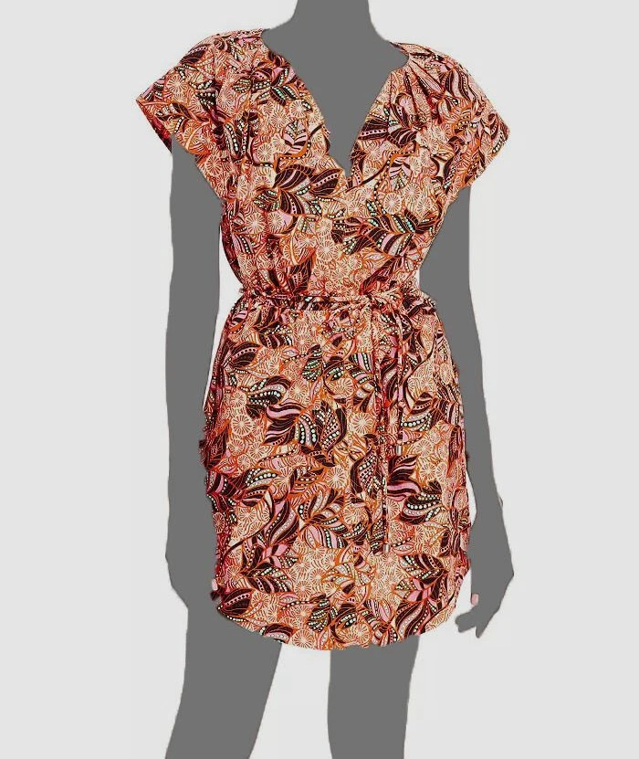 A.L.C. Women's Orange Floral Self-Tie Alice A-Line Dress Size 2