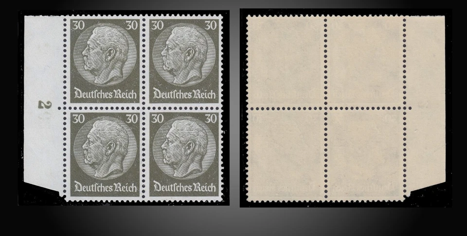 1933 GERMANY PRES. VON HINDENBURG IN MEDALLION 30 PF. BLOCK OF4 NH SCT.409MI.490 - Image 1 of 1