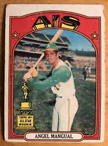 1972 Topps Angel Mangual Athletics Outfield All-Star Rookie #62 Low Grade Poor - Picture 1 of 2
