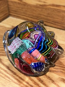 VTG Peter Ridabock Glass Sea Symphony Sea Crystal Relief Paperweight Signed 1996 - Picture 1 of 11
