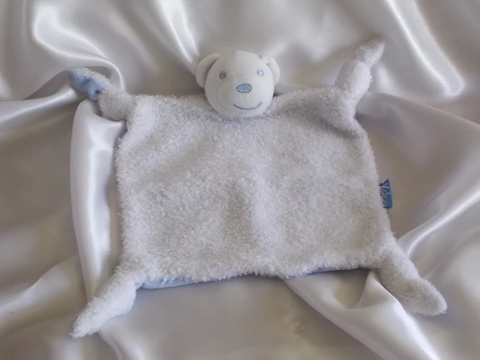 Doudou ours blanc fourrure, dos bleu, Kaloo - Image 1 of 1