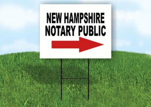 NEW HAMPSHIRE_NOTAIO PUBBLICO FRECCIA DESTRA ROSSO insegna da giardino con supporto INSEGNA PRATO singola - Foto 1 di 5
