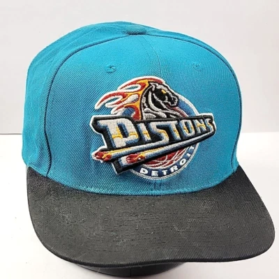 Gorra Mitchell Ness Detroit Pistons TEAL Snapback Mezcla de Lana NBA Baloncesto Foto 1 de 4