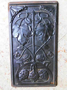 Antiguo FUNDICIÓN Decoración 348x200x13mm Hierro Art Nouveau Flores RARO II - Imagen 1 de 1