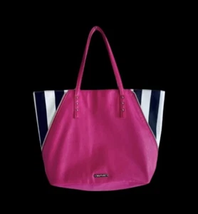 Juicy Couture Barbie Large Tote Purse Pink Black White Stripes Barbiecore Y2K - Picture 1 of 4