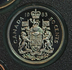 1983 Canada Classic Coat of arms design proof finish 50 cent from set - nickel - Picture 1 of 2