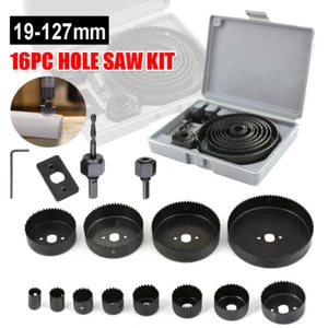 Hole Saw Set Hole Saw Kit with Saw Blades Ideal for Wood PVC Board Plastic Plate - Picture 1 of 12