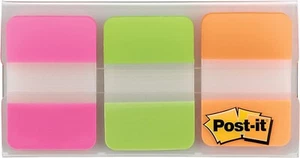 Post-it Index Tabs Pink Green Orange 25.4 x 38.1mm 36 Tabs - Picture 1 of 1