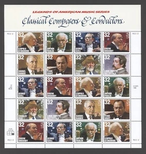 1996 US Scott# 3165a - Classic Composers & Conductors, Sheet of 20 MNH - Picture 1 of 1