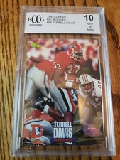 1995 Classic NFL Rookies #54 Terrell Davis Rookie BCCG GEM MT 10 Broncos