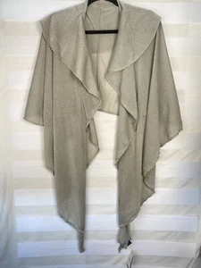 Cejon Womens Silver Double Draped Shimmer Sparkle Knit Wrap Shawl One Size - Picture 1 of 6