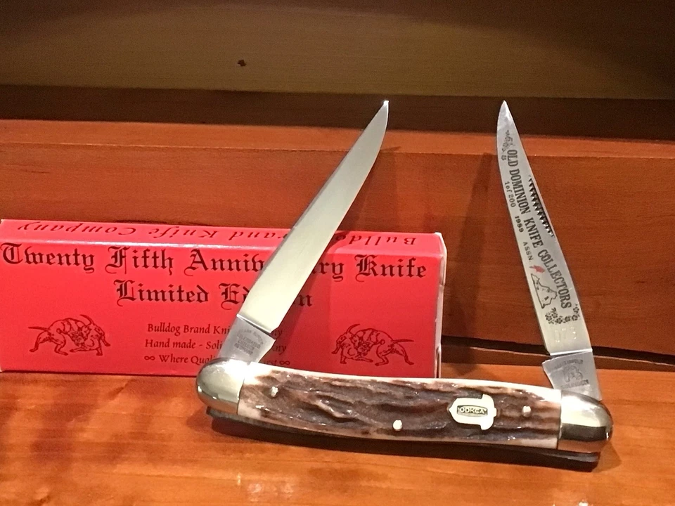 Cuchillo Fight'N Rooster 1989 vintage dos hojas almizclera ciervo escalas Alemania Foto 1 de 4