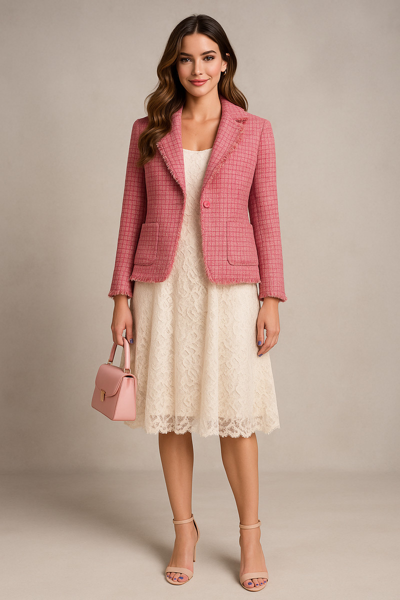 ジャケット・アウター TAN PINK CHECKED COAT Jackets, Cardigans & Vests – LTX Sportswear