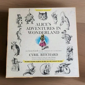RARE Alice Wonderland 4 LP Record Set 1865 Book Facsimile Cyril Ritchard SDP 22 - Picture 1 of 16