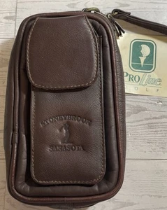 Pro Line Golf Men’s Leather Pouch NWT Stoneybrook Sarasota Vintage Wrist Strap - Bild 1 von 8