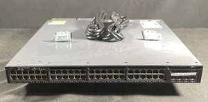 Cisco WS-C3650-48FS-L 48 Port Gigabit Ethernet PoE Switch - Same Day Shipping - Picture 1 of 5