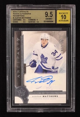 Auston Matthews 2016-17 Artifacts Auto Redemptions #I 77/135 RC BGS 9.5/10 - Image 1 of 2