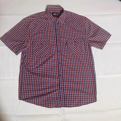 Key 1908, RN#17754, Pearl Snap, Collared, Button, Short Sleeve, Red, Male, L-Reg - Image 1 of 4