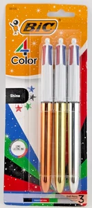 Bolígrafos retráctiles Bic 4 colores brillo 1,0 mm punto medio negro azul rojo verde - Imagen 1 de 3