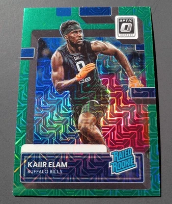 2022 DONRUSS OPTIC KAIIR ELAM BUFFALO BILLS GREEN PRIZM RATED ROOKIE #P-357 - Image 1 of 3