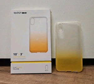 TECH21 Silicone Case iPhone XS Pure Ombre YELLOW 10Ft Drop Protection Brand New! - Picture 1 of 2