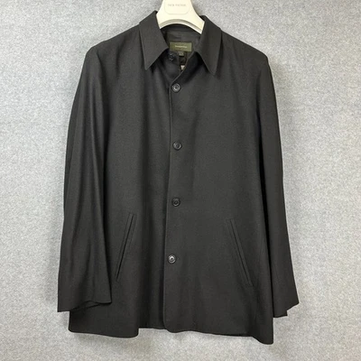 Ermenegildo Zegna Black Overcoat Cashmere Silk Blend Size XL 44 US Double Vented - Image 1 of 4