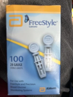 Caja de 100 lancetas estériles calibre 28 FreeStyle 14 cajas o cantidades más pequeñas Foto 1 de 3
