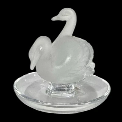 Rare Lalique Signed Crystal Swan Trinket Dish - Perfect Condition Vintage - Image 1 of 4