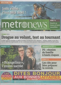 METRO NEWS n°2651 29/08/2014 "Brangelina" l'union sacrée/ Jeux vidéo/ Tests sal - Imagen 1 de 1