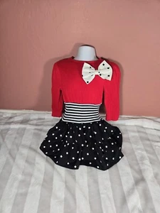 Vintage Diane Von Furstenberg Girls Drop Waist Ruffle Skirt Dress Size 4 Holiday - Picture 1 of 15