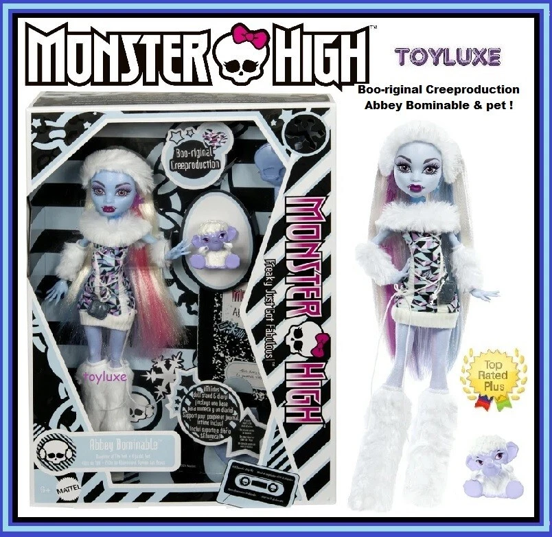 Mattel HRP85 Monster High Abbey Booriginal Creeproduction Doll With Doll Stand