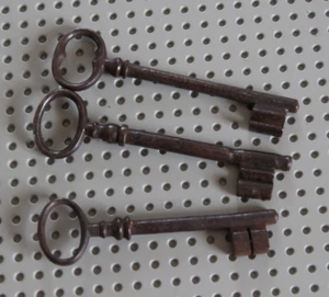 Antike KIRCHENTÜRSCHLÜSSEL x3 Rohling ungeschnittene Schlüssel - Bild 1 von 4
