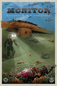 Monitor National Marine Sanctuary System Poster NOAA Oceanic Prints - Bild 1 von 4