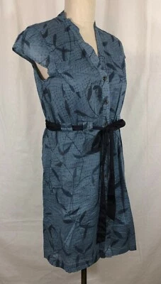 Vestido Edme & Esyllte Talla 4 Botones Frontales Azul Gris Bolsillos Foto 1 de 3