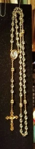 NICE crystal beaded and gold tone rosary - Picture 1 of 3