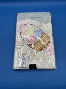 Egg Hunt Easy Care Embroidered Round Tablecloth 70” - Picture 1 of 13