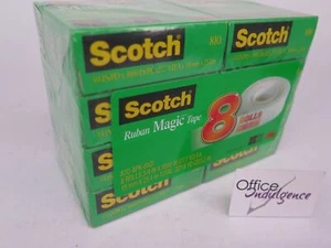 8 x Scotch 810 Ruban Magic Tape Multi Pack 19mm x 25M 70005190460 - Picture 1 of 3