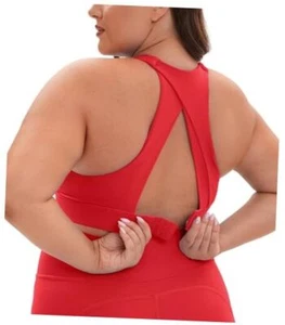 Sports Bras for Women Plus Size Medium Impact Push Up Padded Sport XX-Large Red - Picture 1 of 6